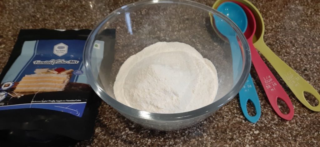 In process – Food Solutions Eggless Vanilla Cake Mix
