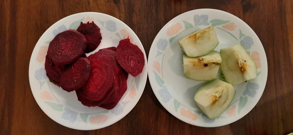 slicing fruits and vegetables