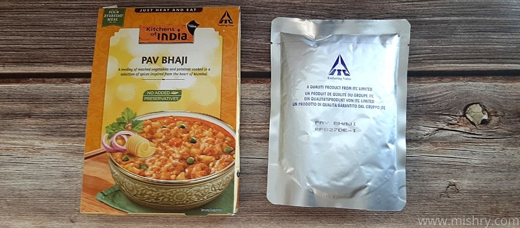 आईटीसी किचन ऑफ इंडिया पाव भाजी - पैकेजिंग