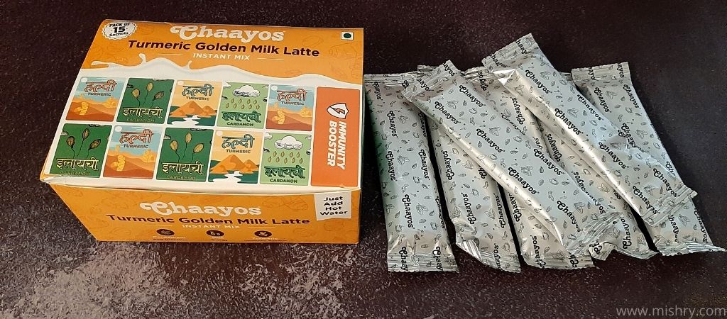 चायोस हल्दी दूध प्रीमिक्स - पैकेजिंग