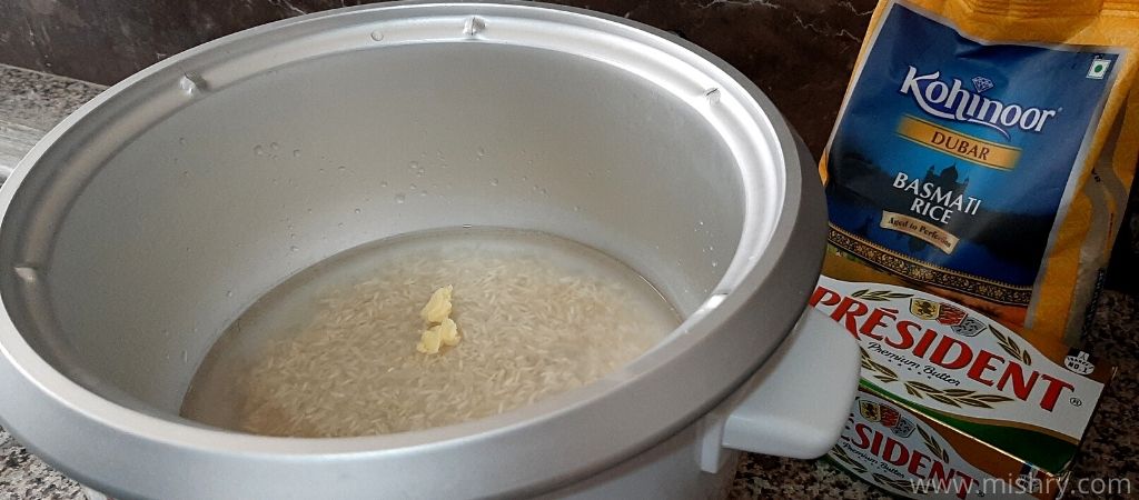 बजाज राइस कुकर में कोहिनूर दुबार बासमती चावल बनाते समय