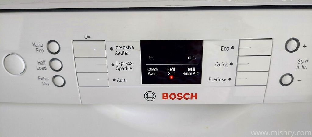 बॉश डिशवॉशर में छह वॉश प्रोग्राम हैं