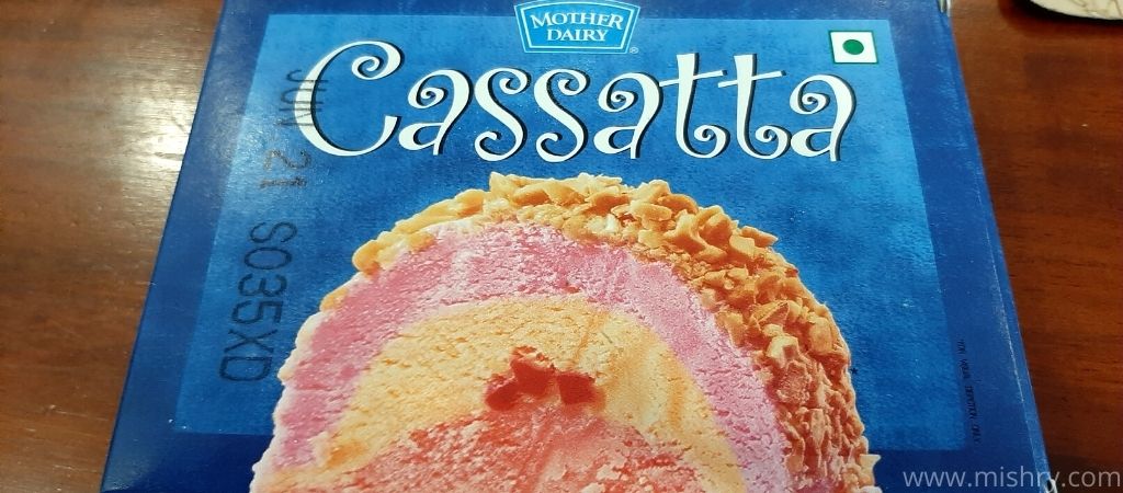 मदर डेयरी कसाटा आइसक्रीम - पैकेजिंग